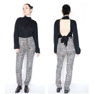 Intimately Free People Black Hi Neck Open Back Body Suit Sz M